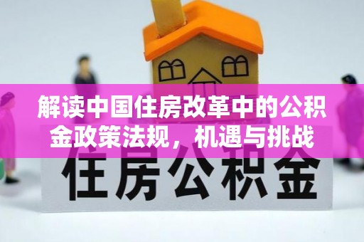 巨野解读中国住房改革中的公积金政策法规，机遇与挑战